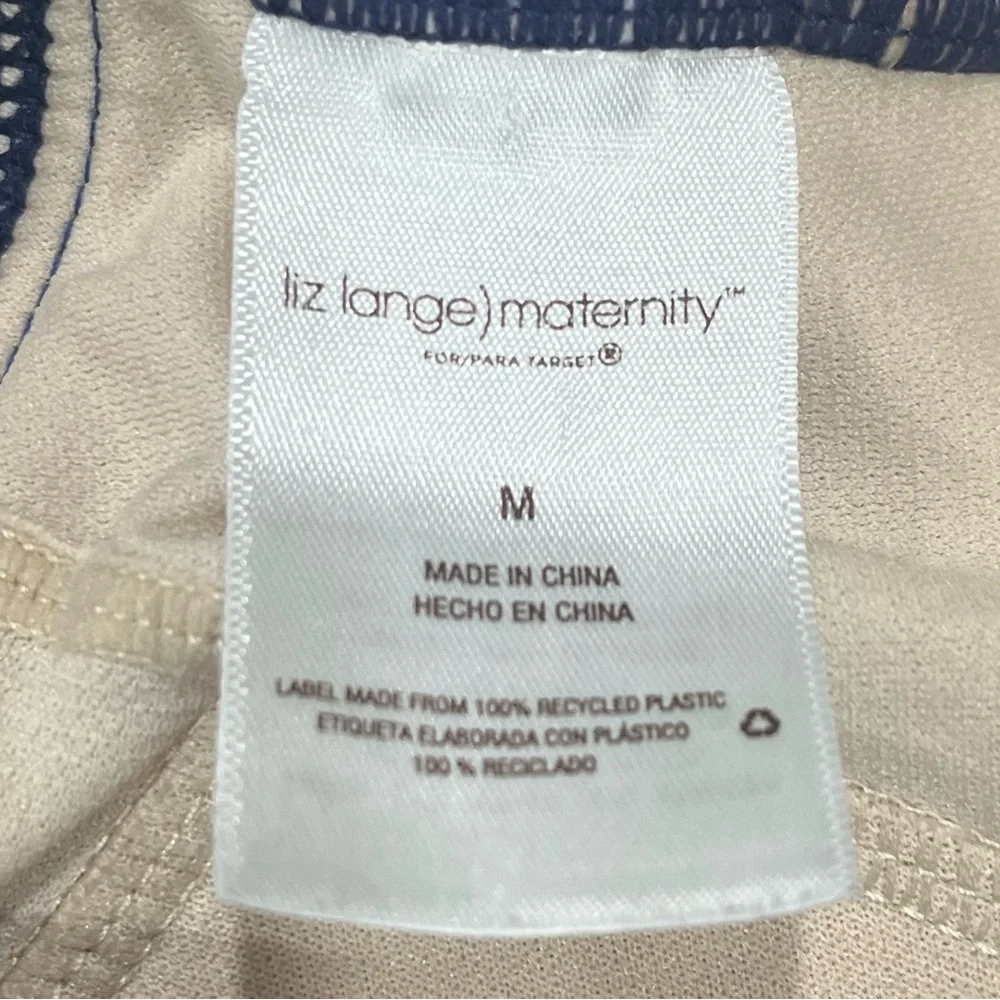 Maternity Liz Lange Deep Blue One-Piece Strappy Swimsuit Padded Size Medium
